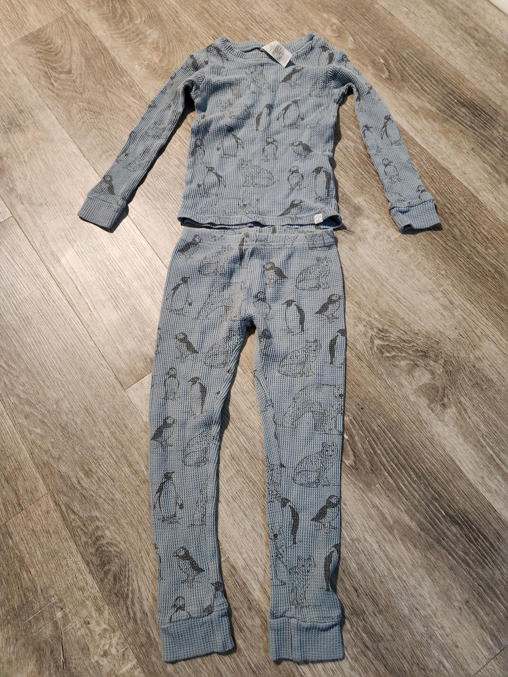 Blue Penguin Thermal Pajama Set for Kids